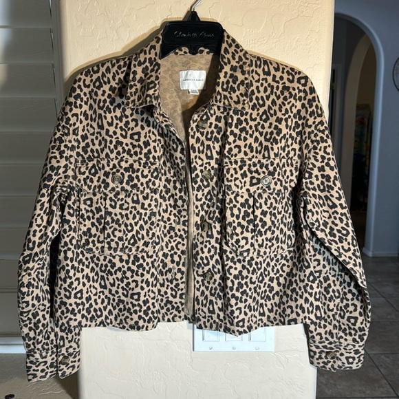 American Eagle cheetah print jacket copped/oversized size small - Picture 1 of 8